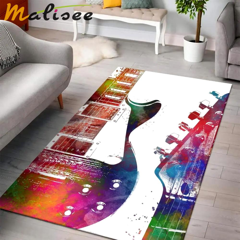 Guitar area rug living room rug home decors living room carpet floor decor the us decor Rectangle Rug