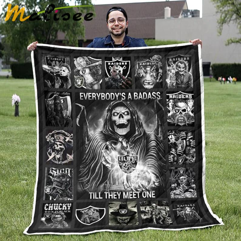 Halloween decorations oakland raiders halloween quilt Quilt Blanket