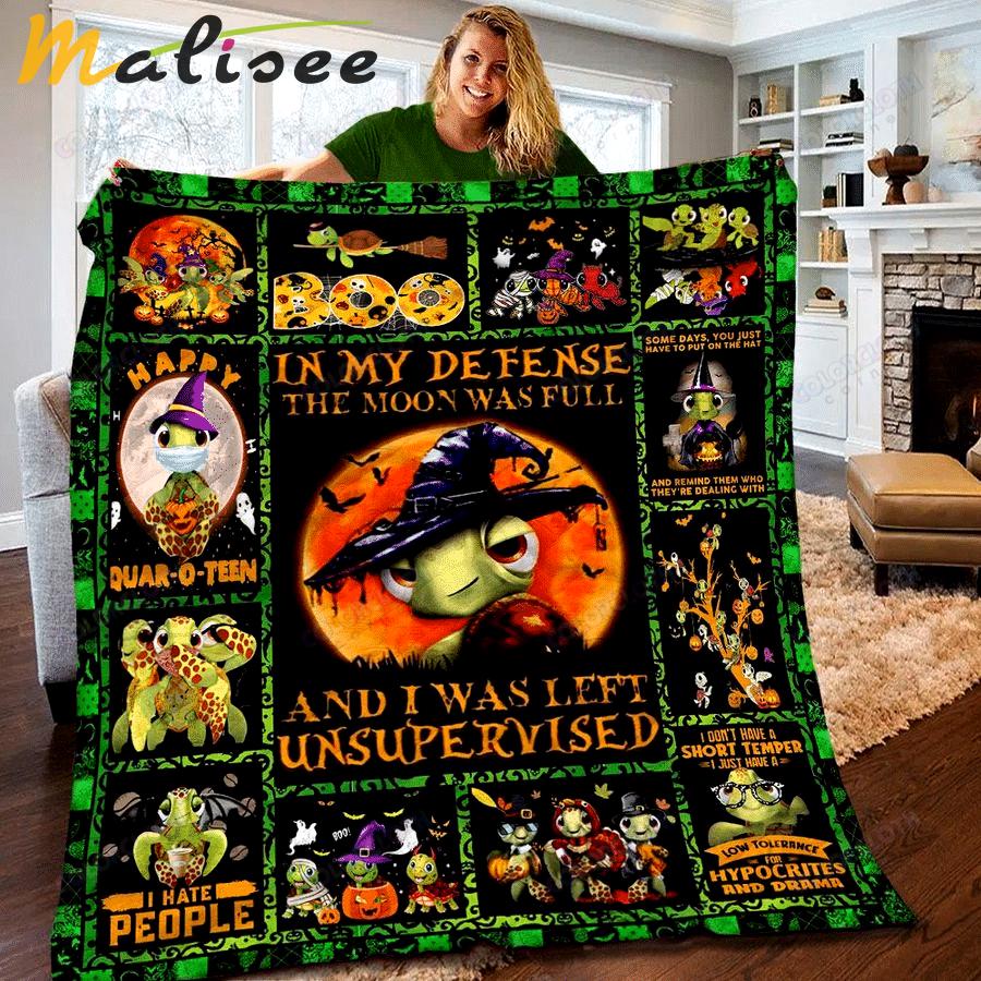 Halloween decorations turtle halloween quilt blanket tv056071 Quilt Blanket