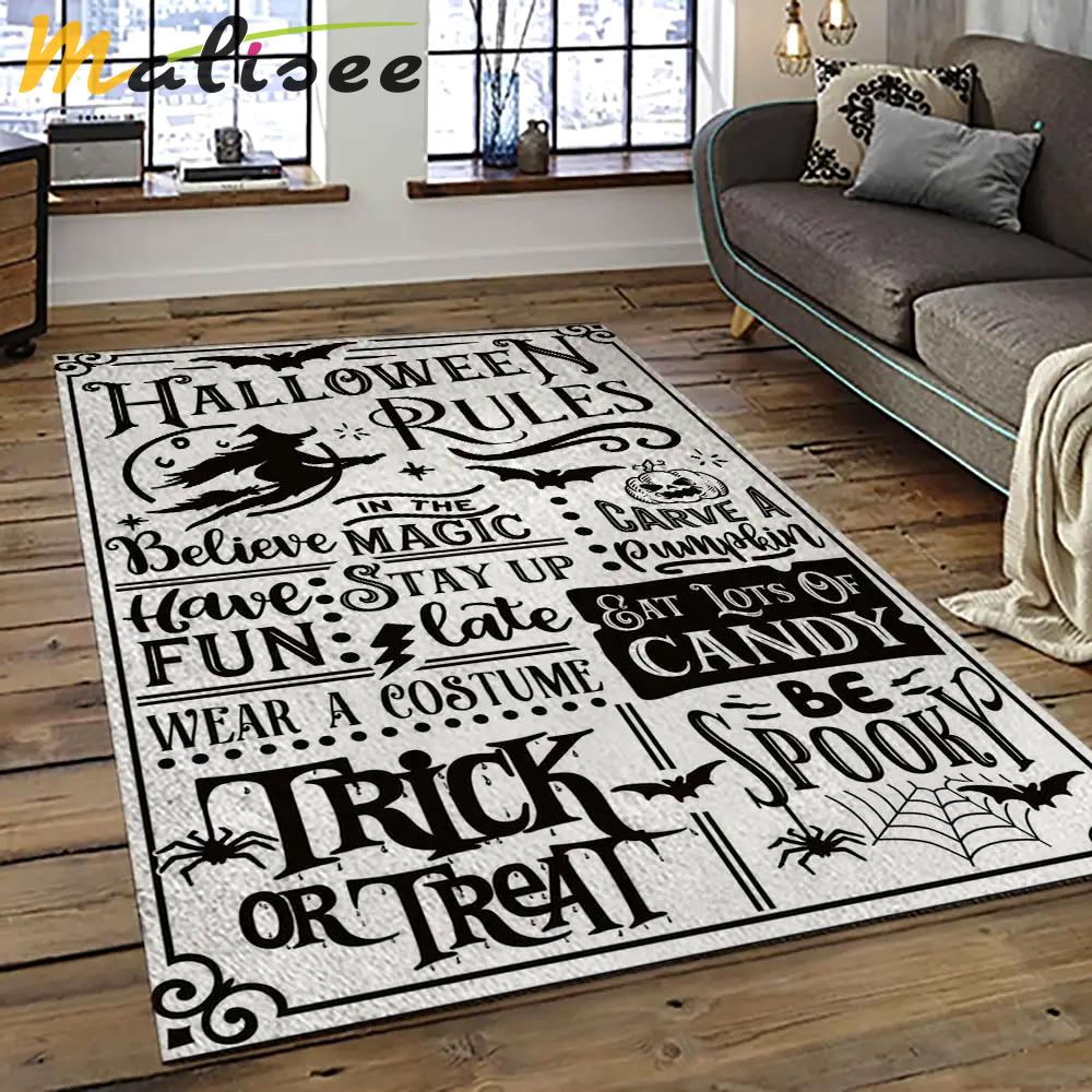 Halloween style pumpkin autumn retangle carpet area rug home decor halloween gift hal3 Rectangle Rug