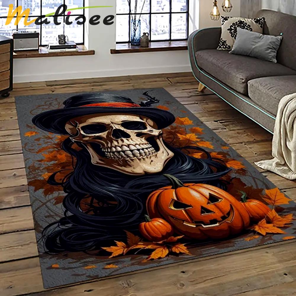 Halloween style pumpkin autumn retangle carpet area rug home decor halloween gift hal54 Rectangle Rug