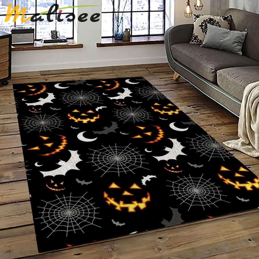 Halloween style pumpkin autumn retangle carpet area rug home decor halloween gift hal9 Rectangle Rug