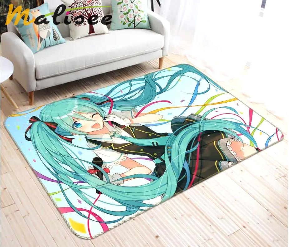 Hatsune miku anime 80 area rug living room and bed room rug rug regtangle carpet floor decor home decor Rectangle Rug