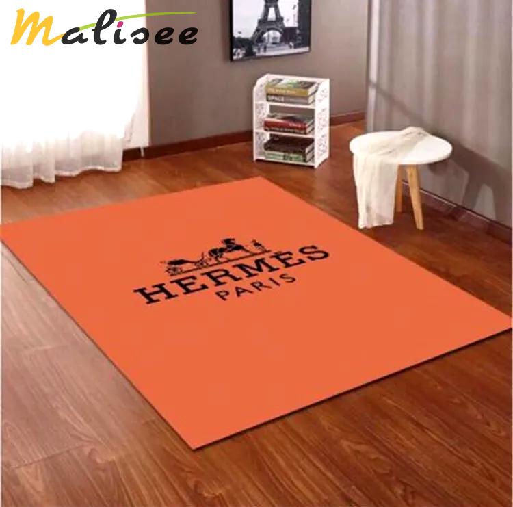 Hermes orange logo type 889. Upgrade Your Living Room with Luxury Home Decor: Area Carpets, Floor Decor, Door Mats, and Hot Gift Items with style a High-End Fashion Brand Rectangle Rug