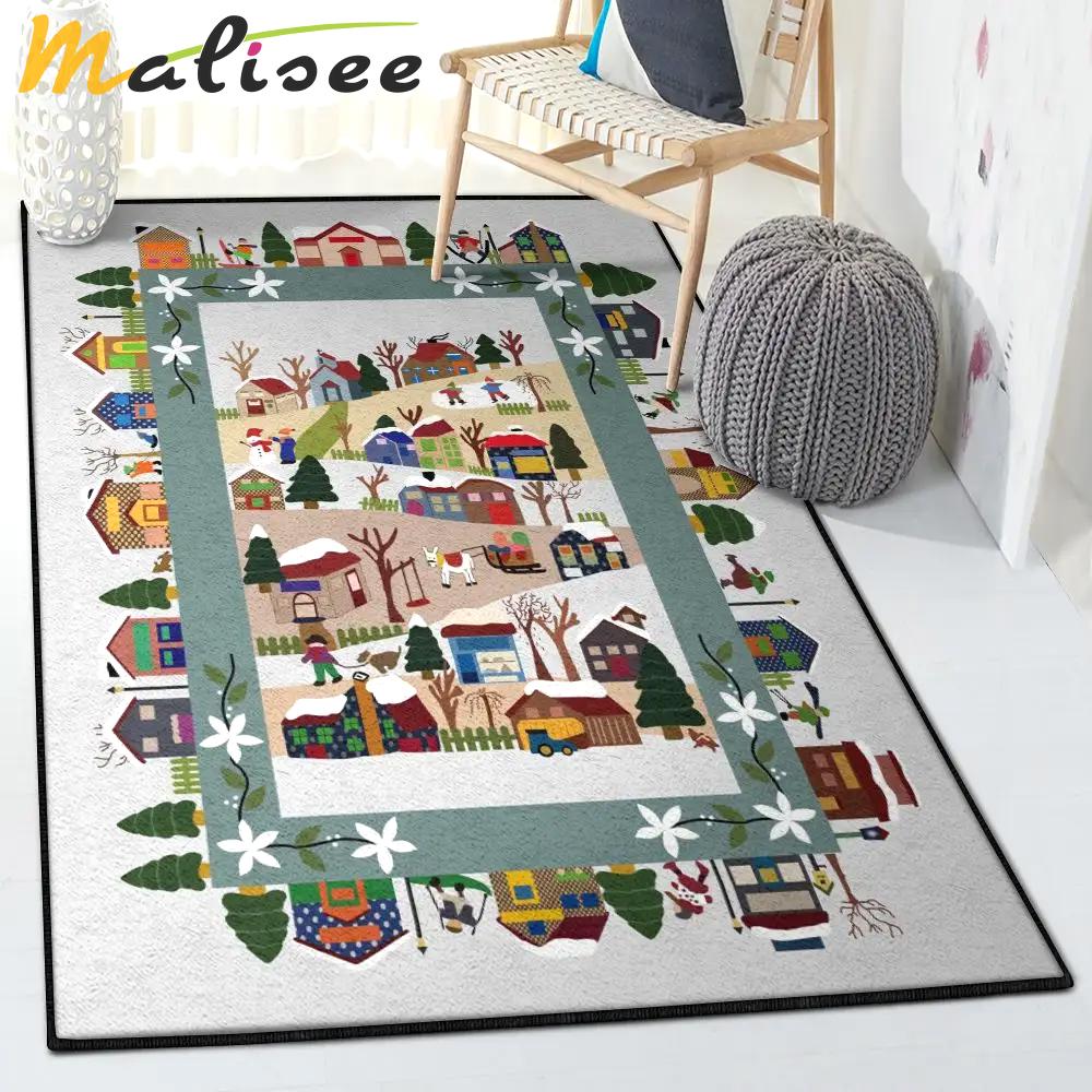 House art deco rug, house rug Rectangle Rug