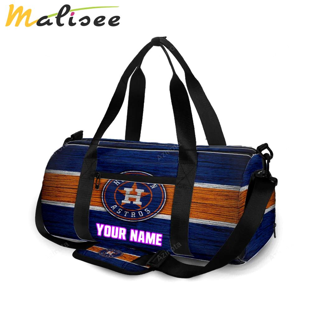 Houston astros emblem texture v2 personalized name travel bag gym bag 785 Travel Bag