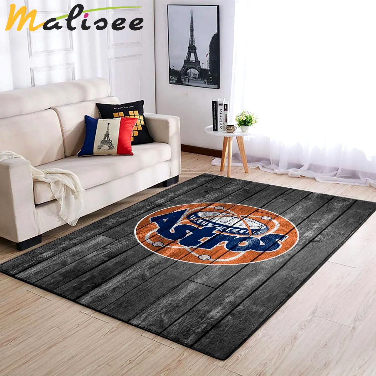 Houston astros wooden area rug mlb baseball team logo carpet living room rugs 5 Rectangle Rug