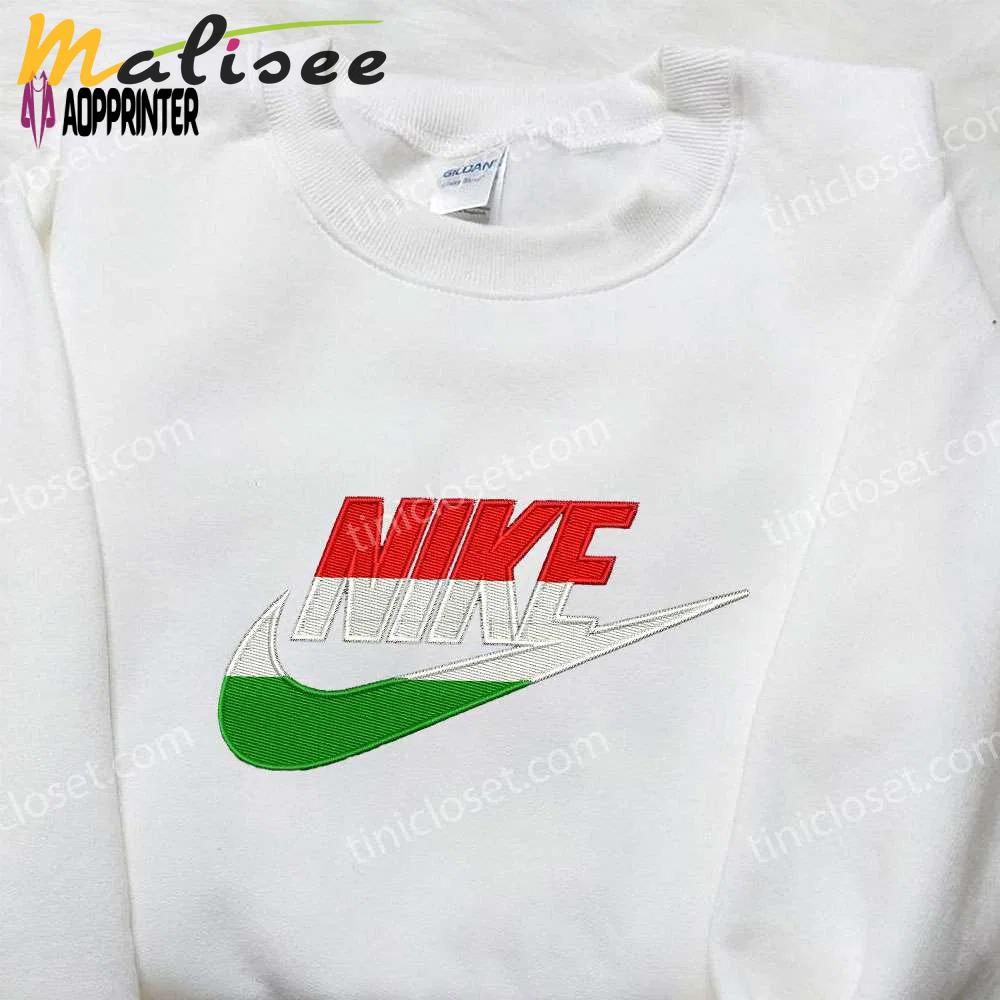Hungarian flag embroidered nike shirt: perfect national day gift ideas Embroidered Shirt