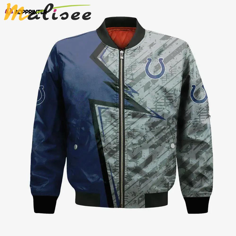 Indianapolis colts bomber jacket 3d printed abstract pattern sport Bomber Jacket