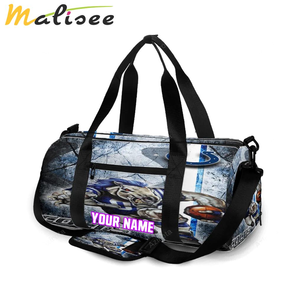 Indianapolis colts mascot2 personalized name travel bag gym bag 627 Travel Bag