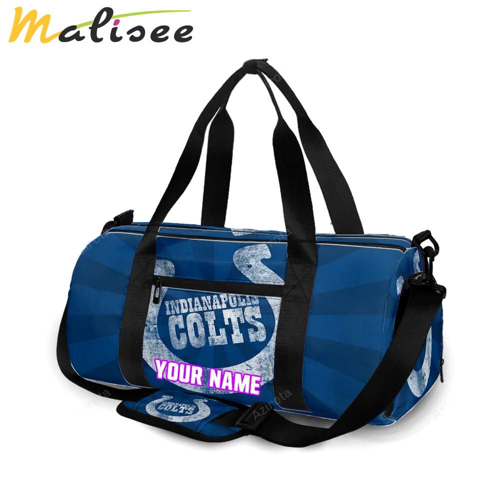Indianapolis colts old horseshoe white personalized name travel bag gym bag 1406 Travel Bag