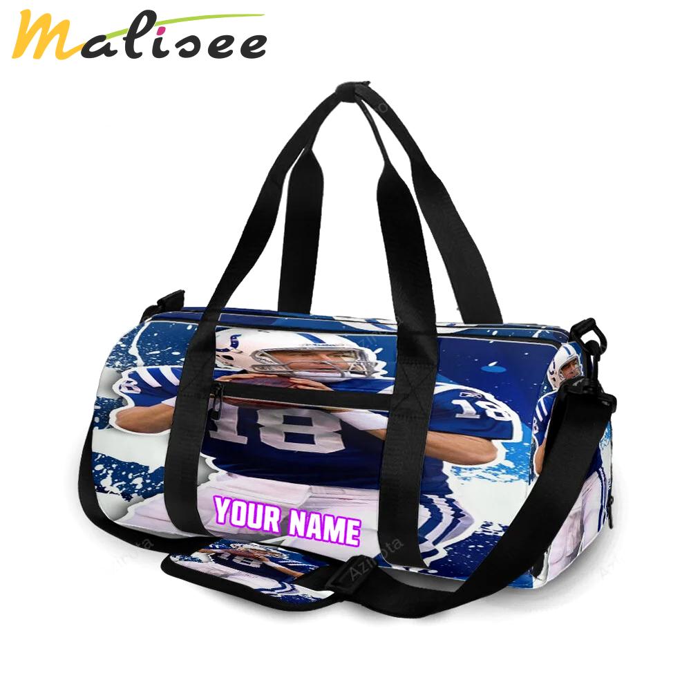 Indianapolis colts peyton manning3 personalized name travel bag gym bag 1297 Travel Bag