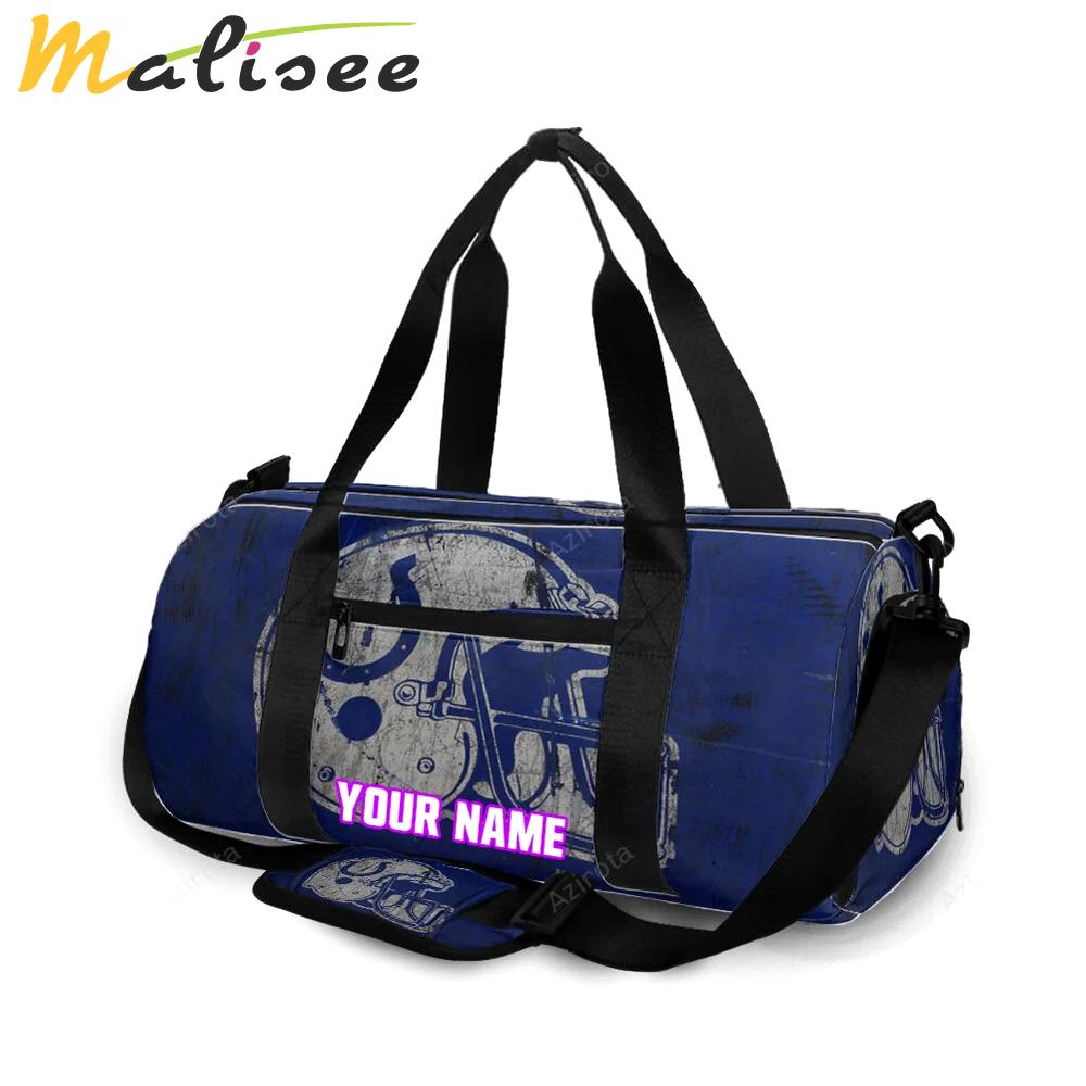 Indianapolis colts white helmet vintage personalized name travel bag gym bag 1097 Travel Bag