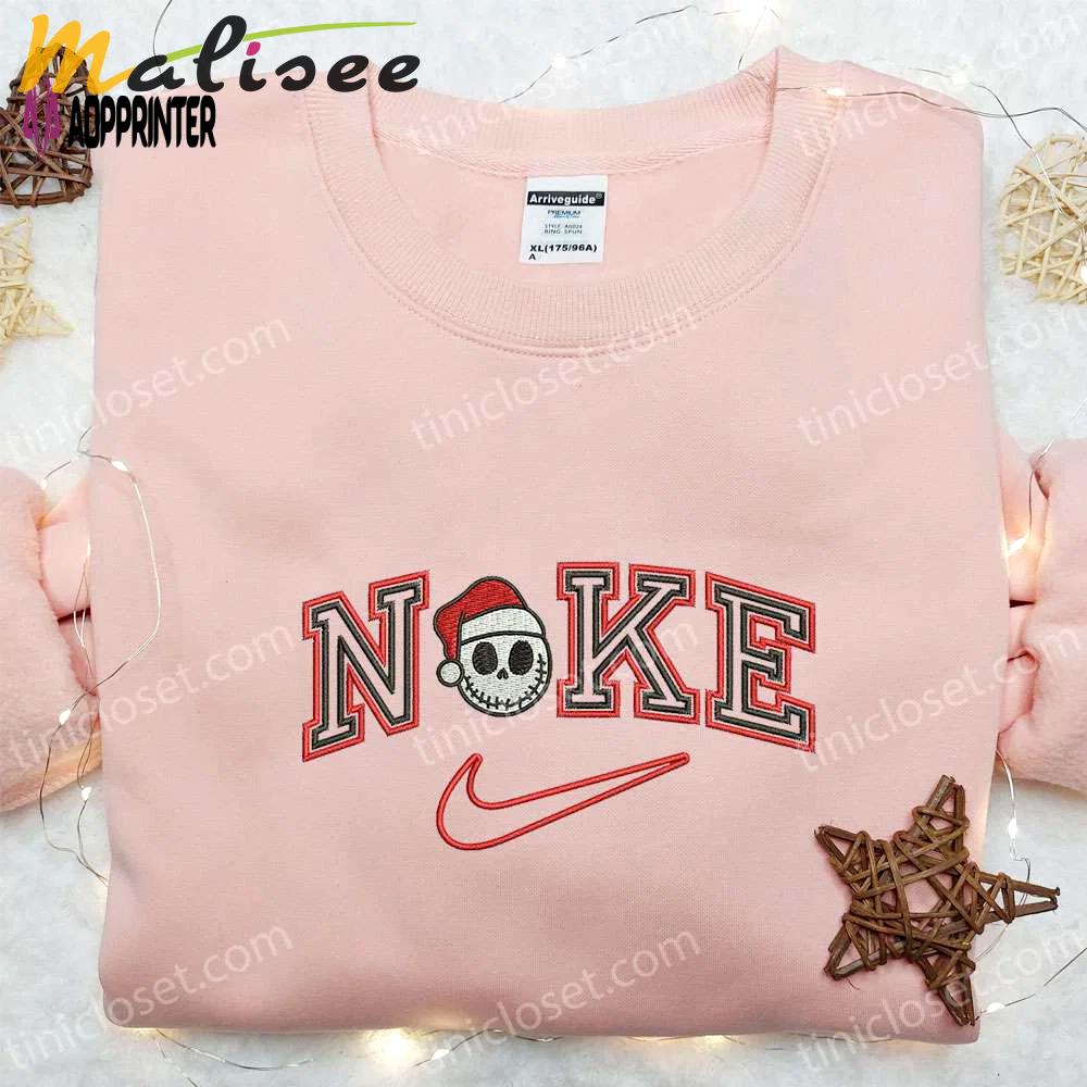 Jack xmas x nike hoodie & shirt: embroidered collection for best halloween gift ideas Embroidered Shirt