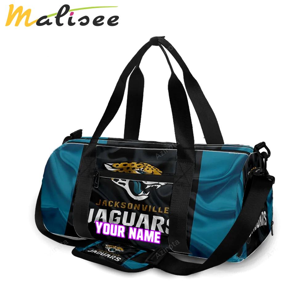 Jacksonville jaguars emblem silk texture personalized name travel bag gym bag 1375 Travel Bag