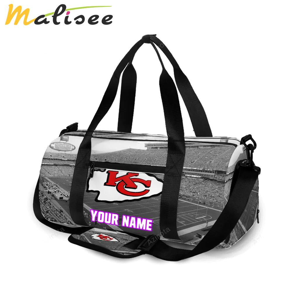 Kansas city chiefs arrowhead stadium personalized name travel bag gym bag 1447 Travel Bag