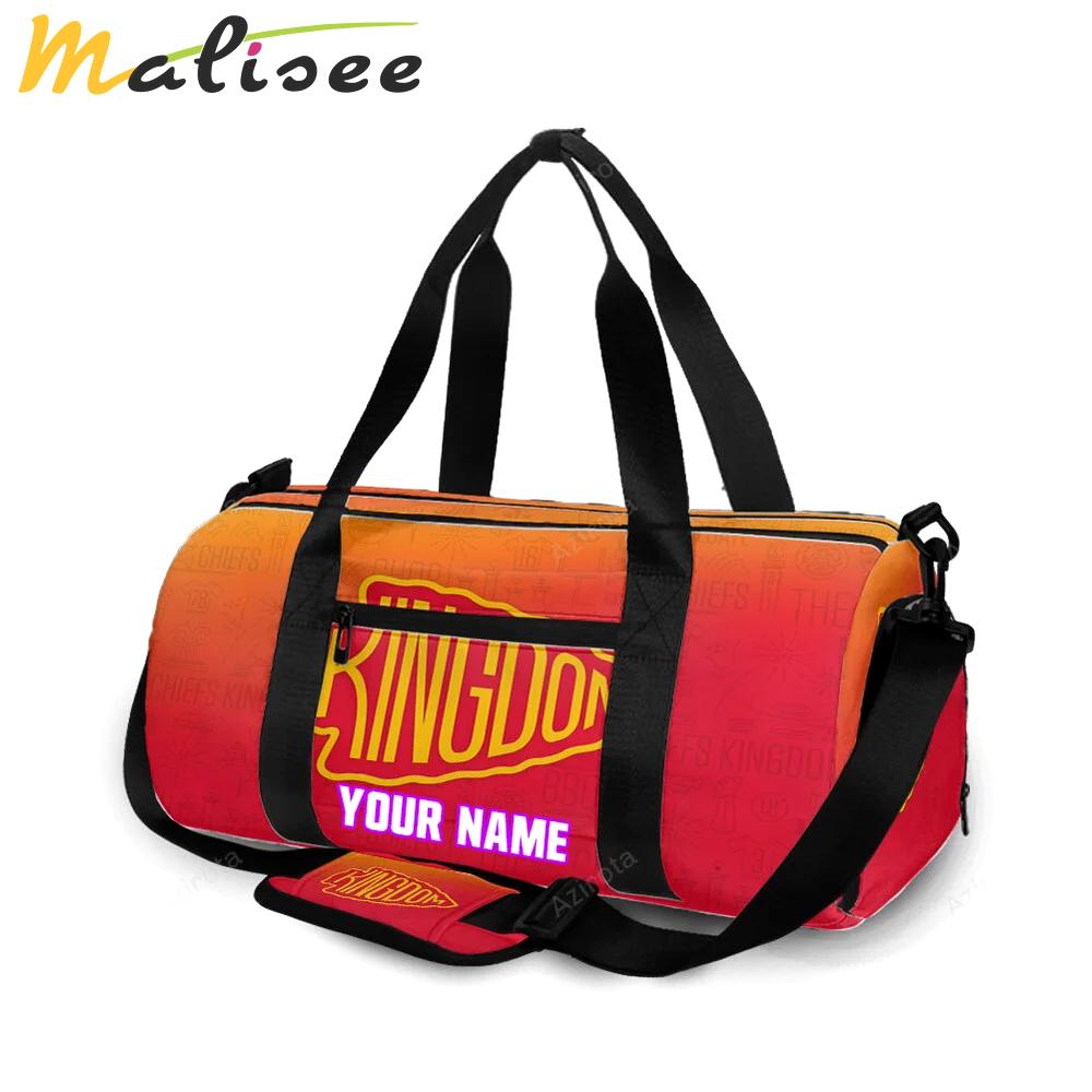Kansas city chiefs emblem kingdom personalized name travel bag gym bag 1414 Travel Bag