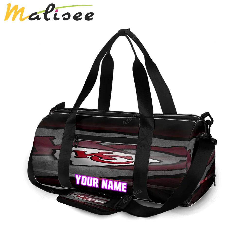 Kansas city chiefs emblem v3 personalized name travel bag gym bag 1860 Travel Bag