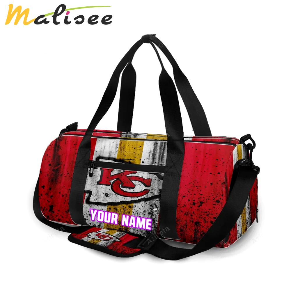 Kansas city chiefs grunge personalized name travel bag gym bag 2000 Travel Bag
