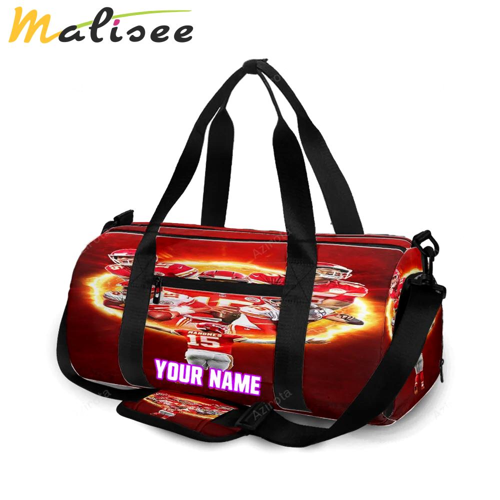 Kansas city chiefs patrick mahomes 15 v4 personalized name travel bag gym bag 1036 Travel Bag
