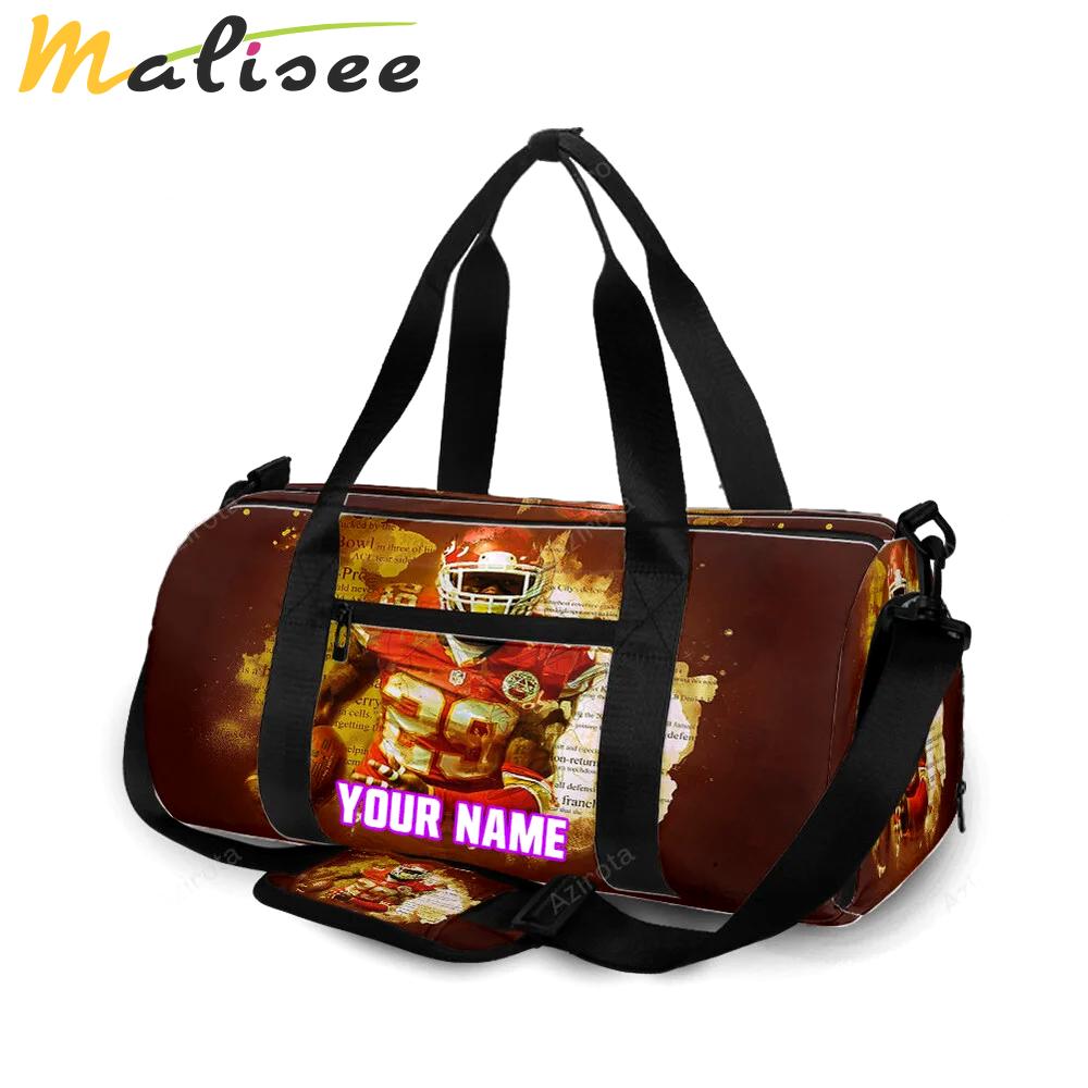 Kansas city chiefs player 27 quote personalized name travel bag gym bag 527 Travel Bag