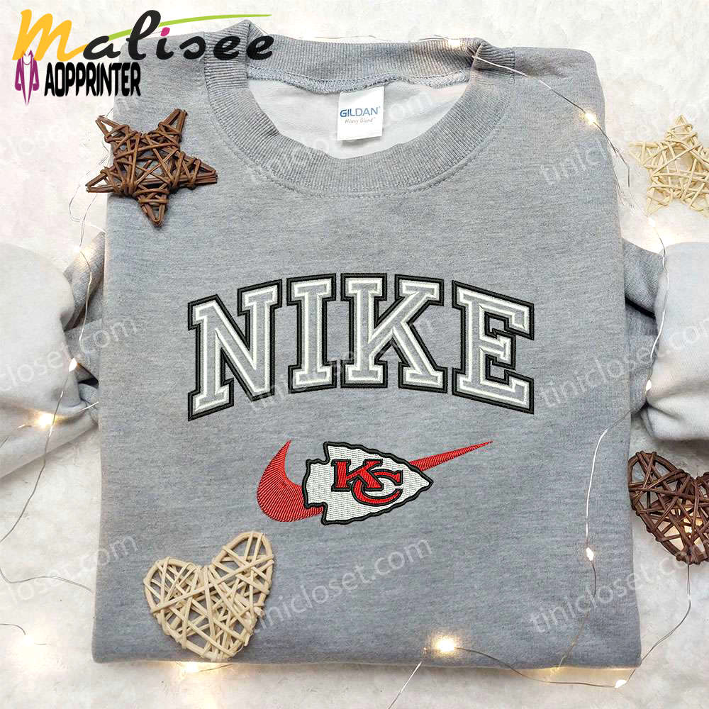 Kansas city chiefs x nike embroidered shirt: nfl sport custom tee Embroidered Shirt