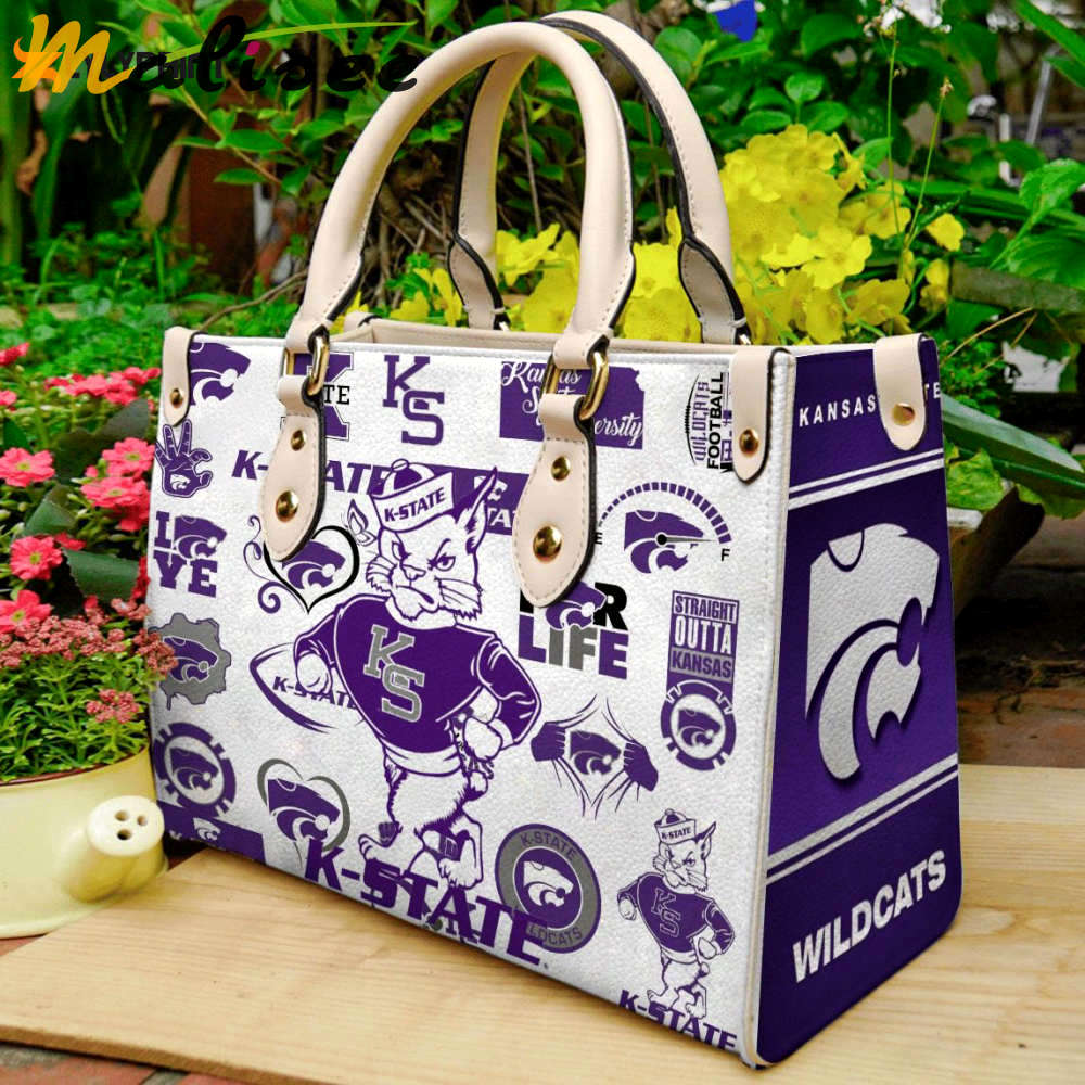 Kansas state wildcats 1 leather handbag gift for women 4601 Women Leather Hand Bag