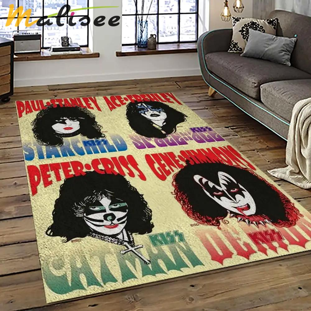 Kiss rock band music retangle carpet area rug home decor best gift for fan and friends as16 Rectangle Rug