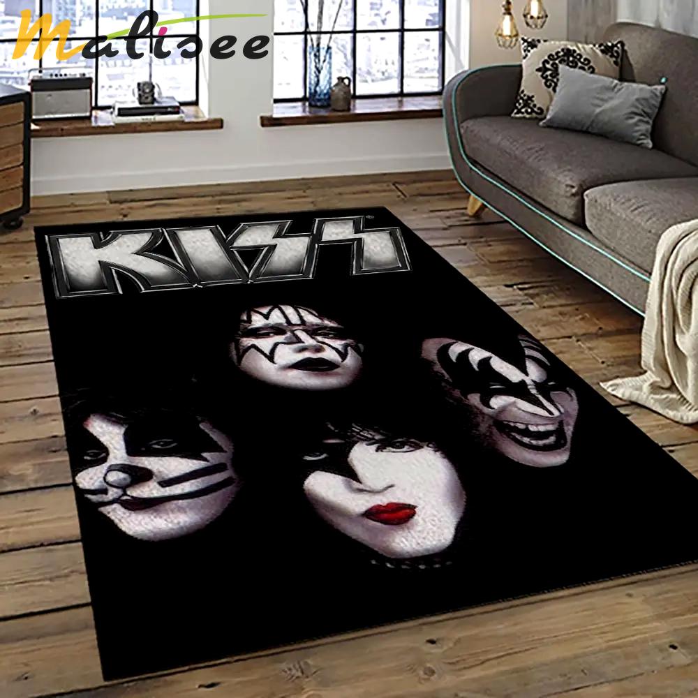 Kiss rock band music retangle carpet area rug home decor best gift for fan and friends as84 Rectangle Rug