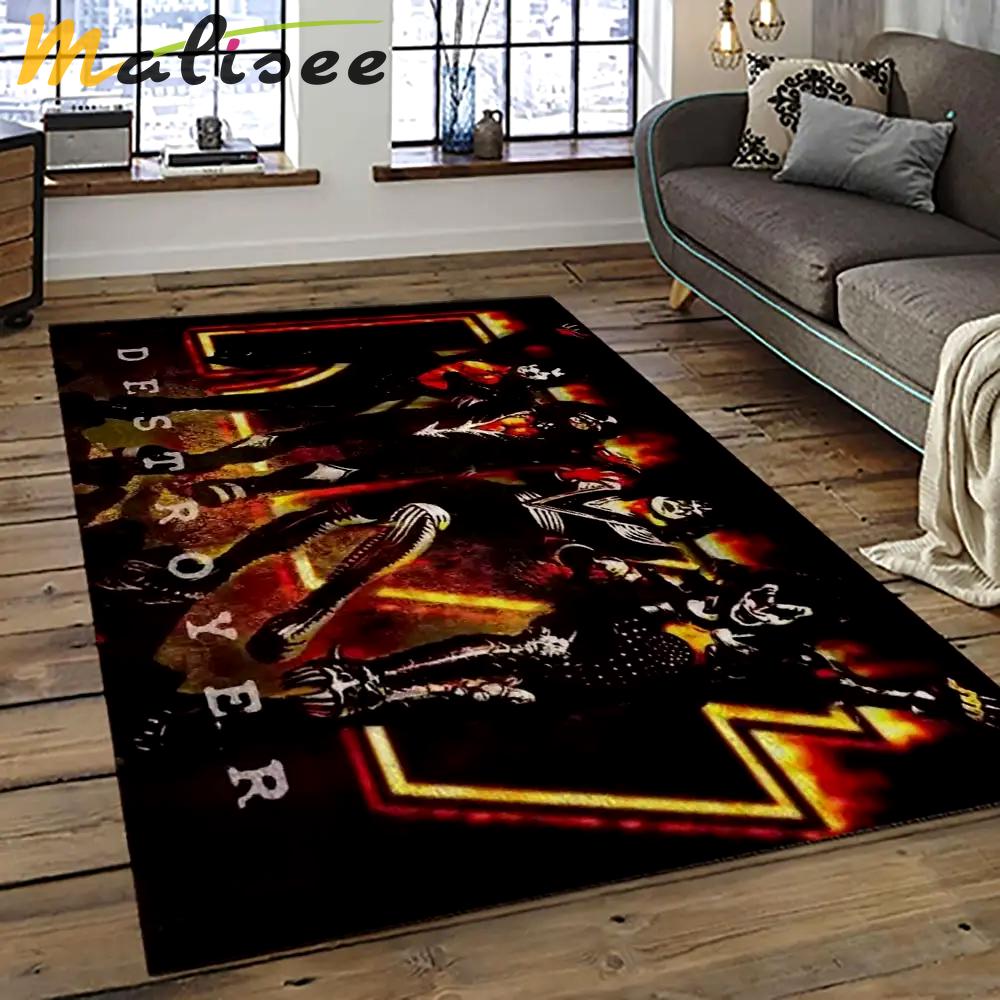 Kiss rock band music retangle carpet area rug home decor best gift for fan and friends as89 Rectangle Rug