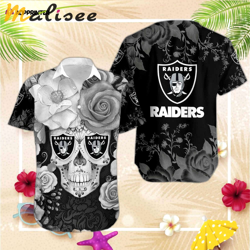 Las vegas raid 49ers skull nfl gift for fan hawaiian   short Hawaii Shirt