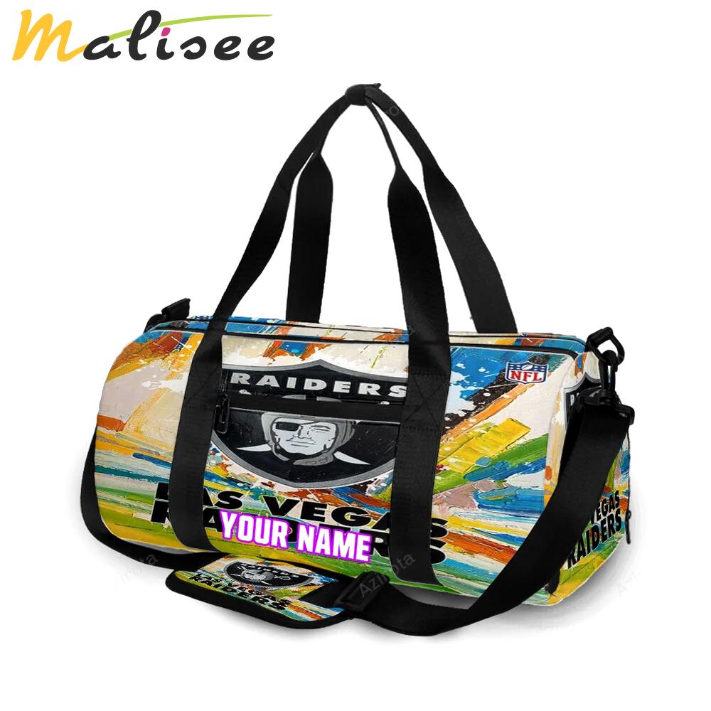 Las vegas raiders art colorful personalized name travel bag gym bag 1213 Travel Bag