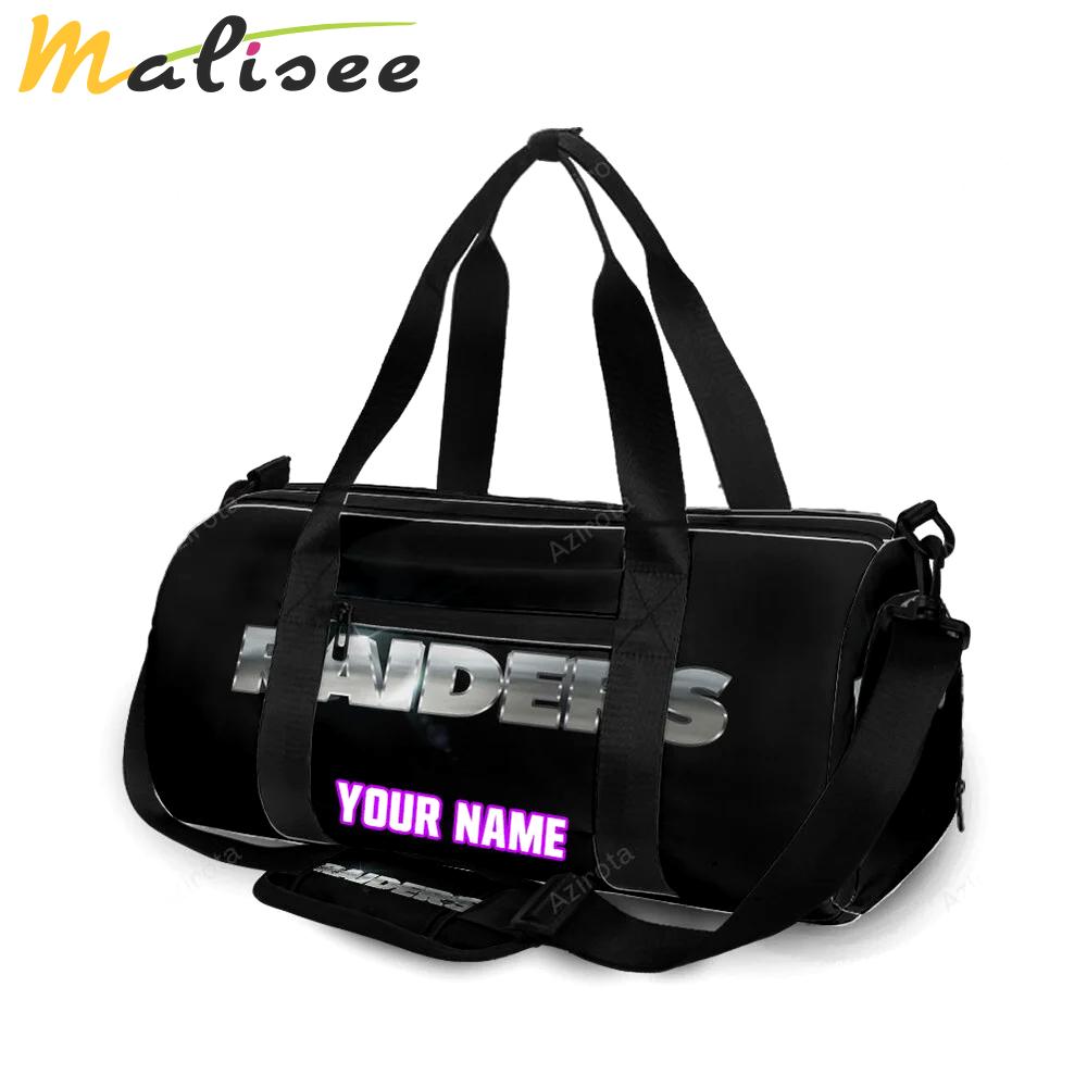 Las vegas raiders art text personalized name travel bag gym bag 484 Travel Bag