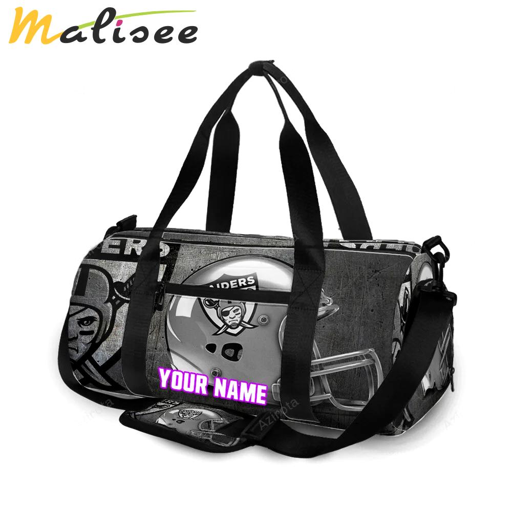 Las vegas raiders helmet art personalized name travel bag gym bag 1244 Travel Bag