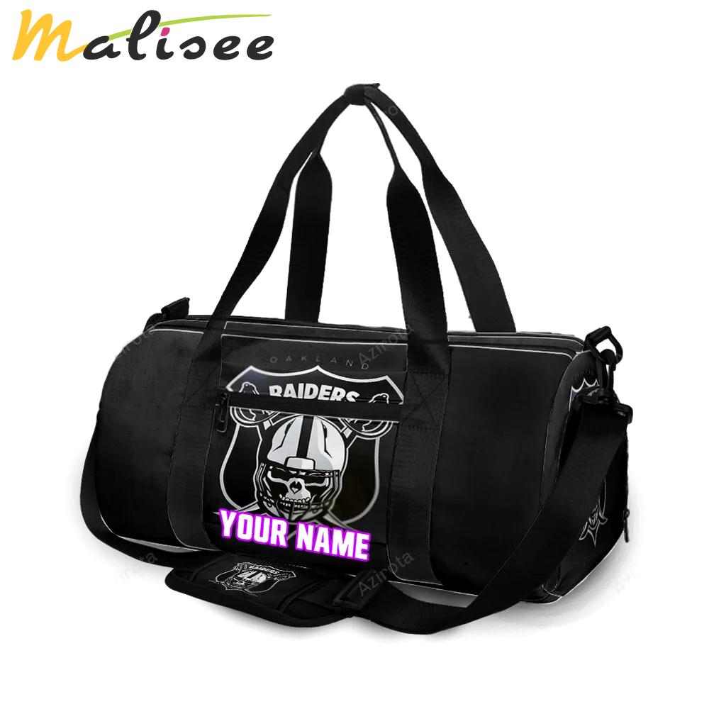 Las vegas raiders logo art skull personalized name travel bag gym bag 58 Travel Bag