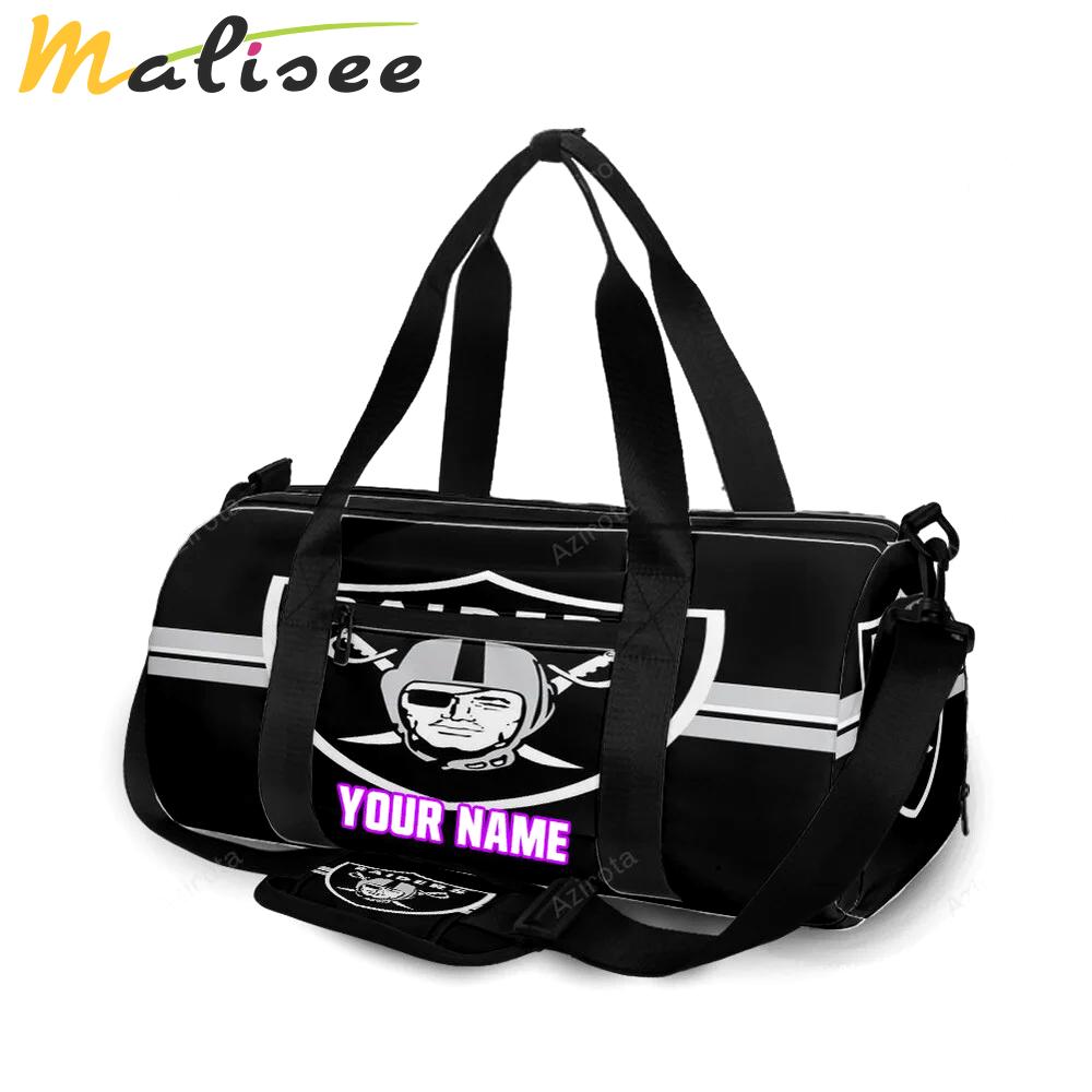 Las vegas raiders logo art5 personalized name travel bag gym bag 1699 Travel Bag