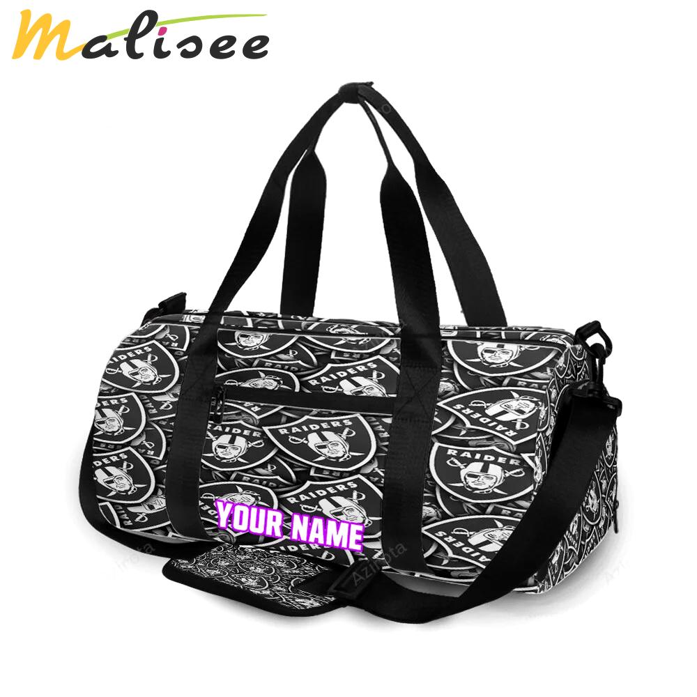 Las vegas raiders logo pattern10 personalized name travel bag gym bag 879 Travel Bag