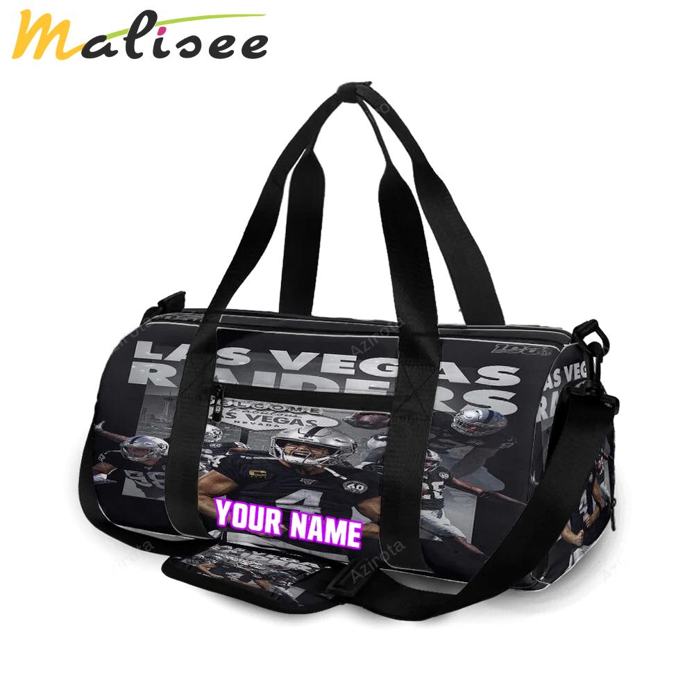 Las vegas raiders team art personalized name travel bag gym bag 221 Travel Bag
