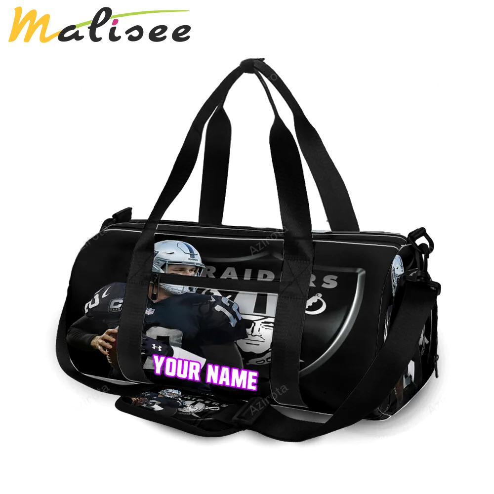 Las vegas raiders tom brady 12 personalized name travel bag gym bag 638 Travel Bag