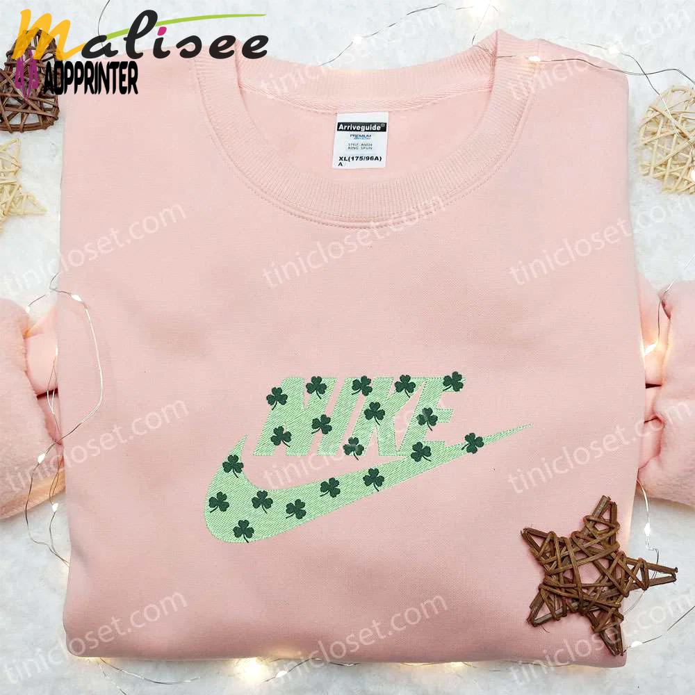 Leaves x nike embroidered hoodie – patrick s day sweatshirt custom design Embroidered Shirt