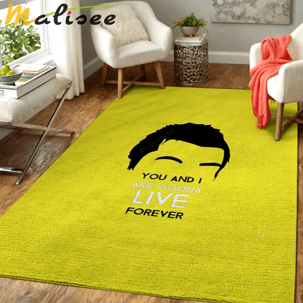 Liam gallagher yellow music icons art for fans area rug living room carpet rug regtangle carpet floor decor home decor Rectangle Rug