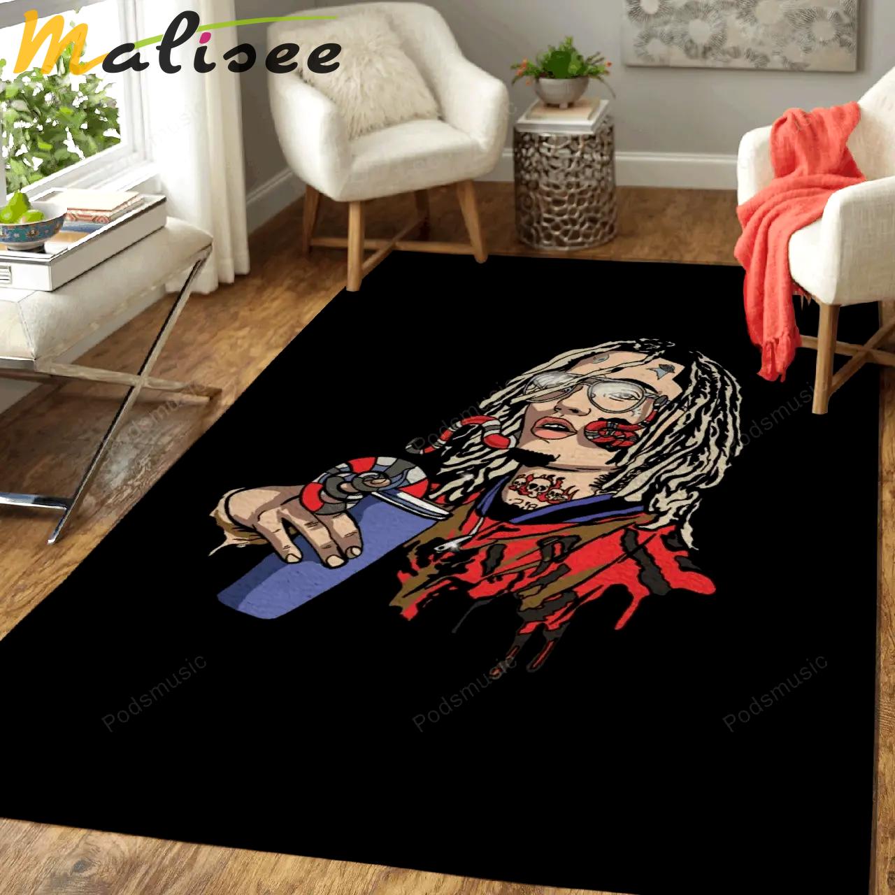 Lil pump music artists art for fans area rug living room carpet rug regtangle carpet floor decor home decor Rectangle Rug
