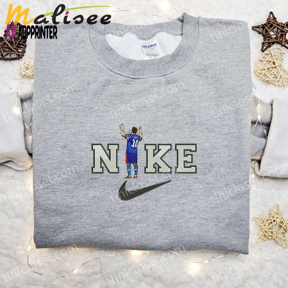 Lionel messi x nike embroidered shirt & hoodie: sporty celebrity fashion Embroidered Shirt