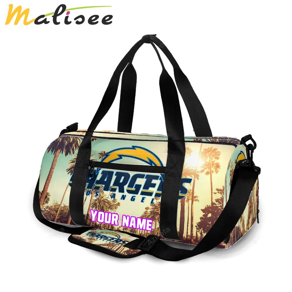 Los angeles chargers emblem v1 personalized name travel bag gym bag 401 Travel Bag