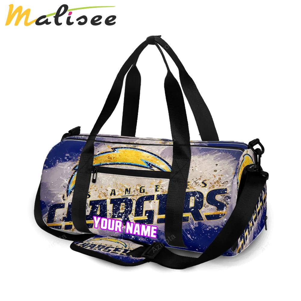 Los angeles chargers emblem v23 personalized name travel bag gym bag 841 Travel Bag
