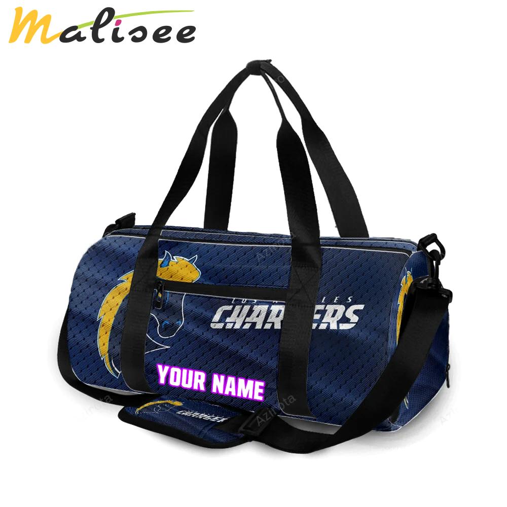 Los angeles chargers emblem v29 personalized name travel bag gym bag 728 Travel Bag