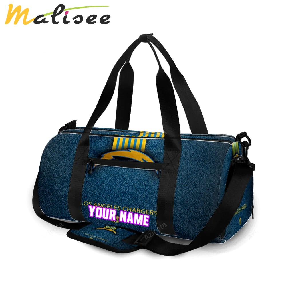 Los angeles chargers emblem v8 personalized name travel bag gym bag 814 Travel Bag