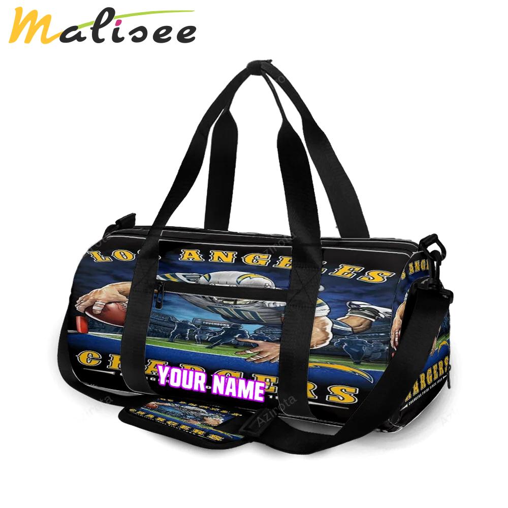 Los angeles chargers mascot v33 personalized name travel bag gym bag 828 Travel Bag