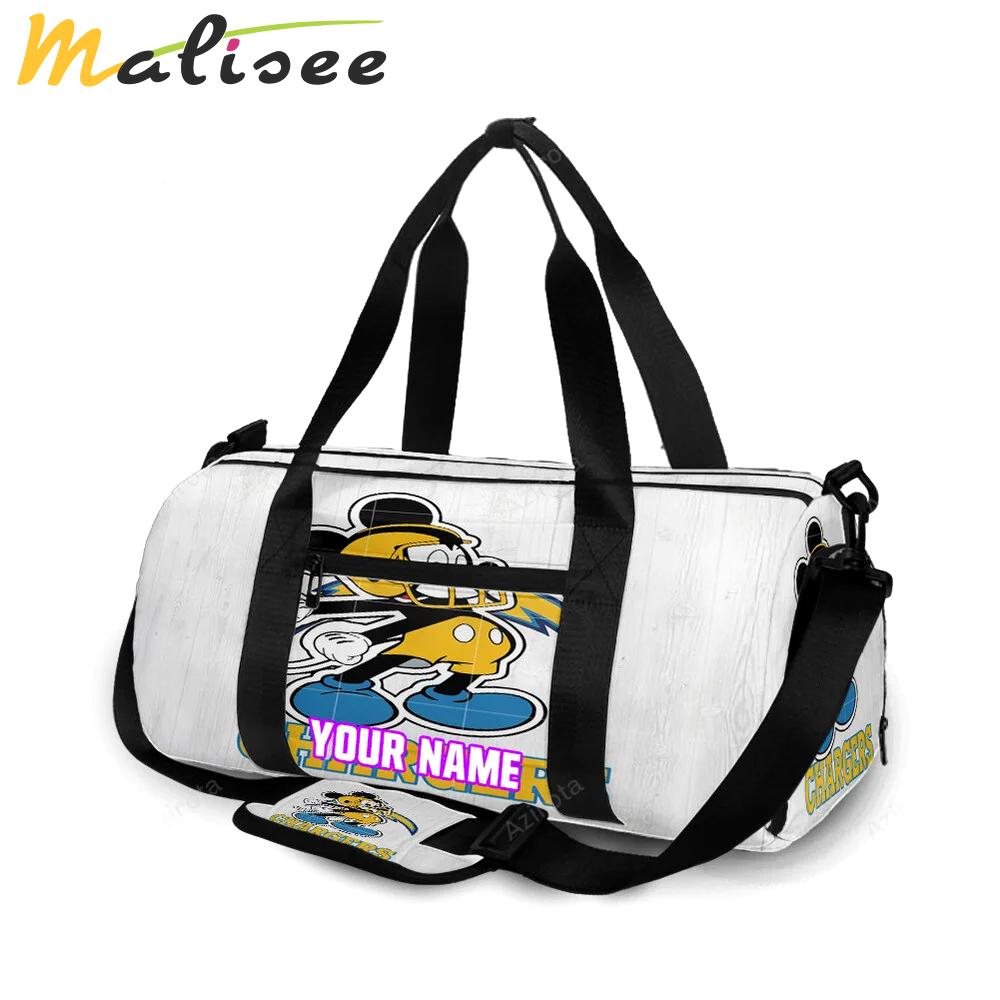 Los angeles chargers mickey v46 personalized name travel bag gym bag 53 Travel Bag