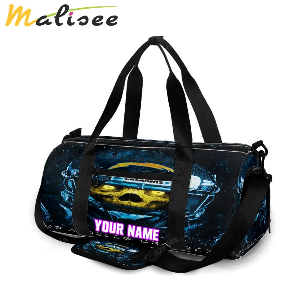Los angeles chargers skull v31 personalized name travel bag gym bag 932 Travel Bag